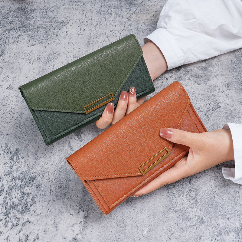 This 2024 new women's Korean-style trendy, long, fresh and multi-functional clasp thin coin purse is a retro Japanese and Korean style Specification drawing