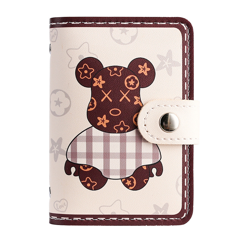 Cartoon dog card case for women, anti-demagnetization, multi-slot, large capacity, cute cartoon creative multi-functional ID card holder Item Picture