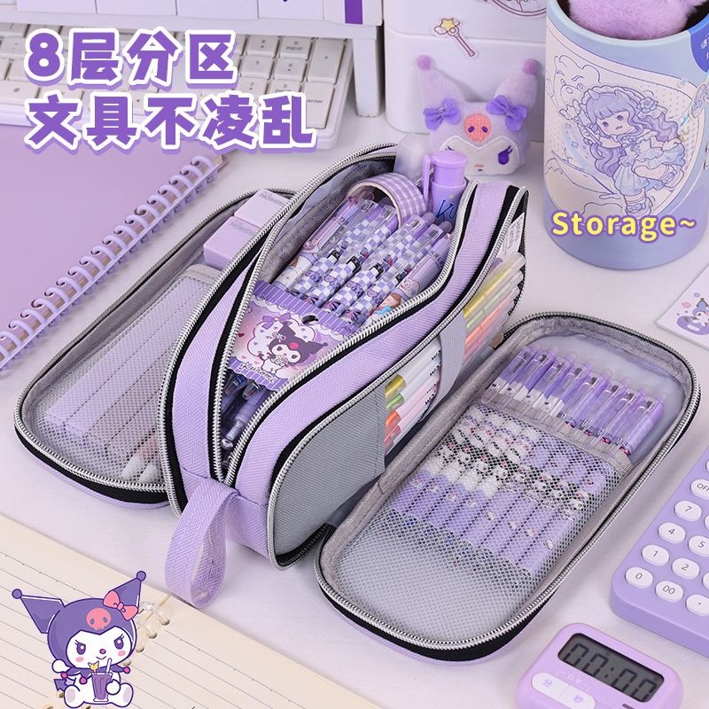 New multi-layer large-capacity, high-appearance-level pencil case for the back-to-school season, a stationery box for junior high school, primary school and girls, and a dirt-resistant pencil case Application Scenario