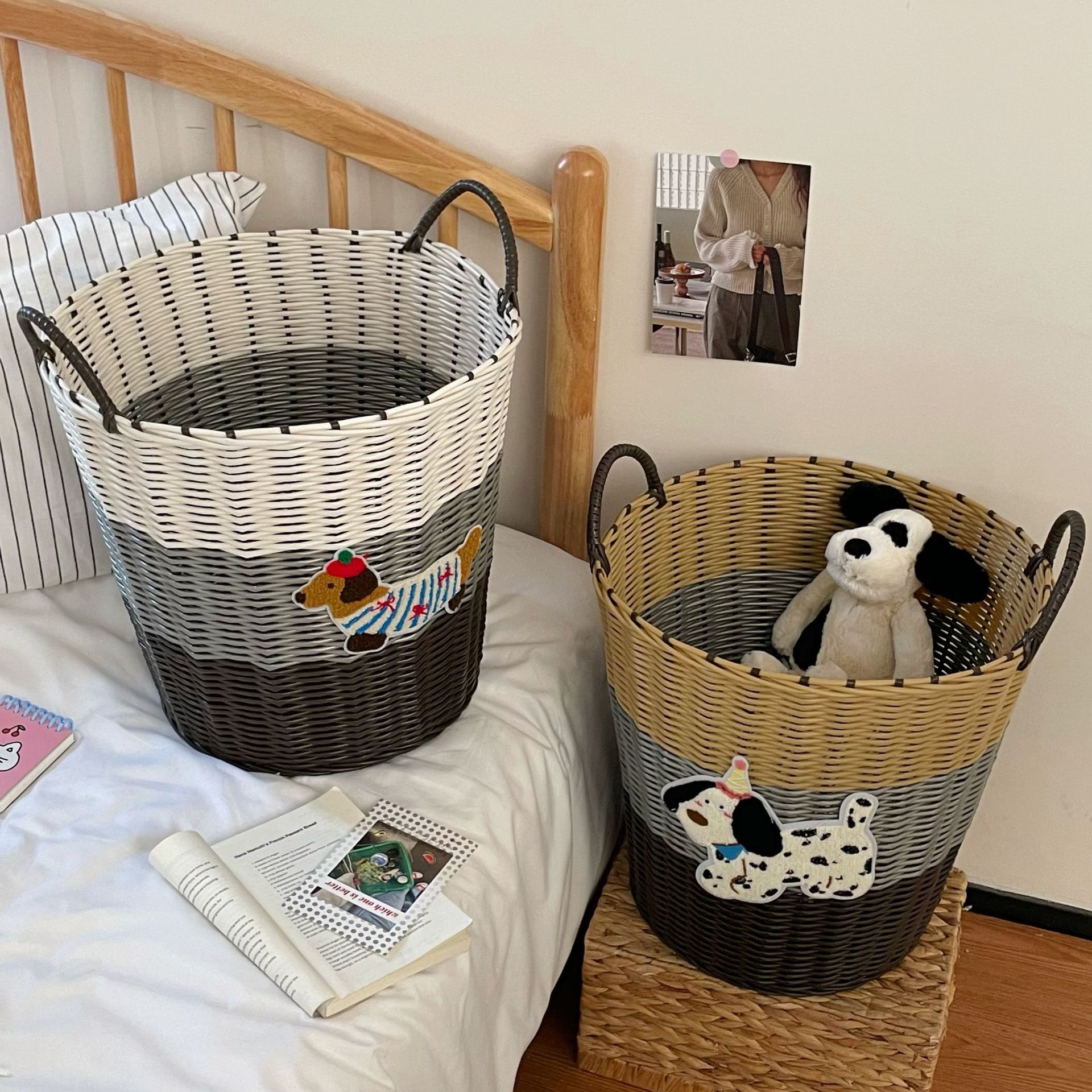 High appearance level dirty clothes basket, large-capacity household dirty clothes basket, household bathroom laundry basket, bedroom balcony storage items Specification drawing