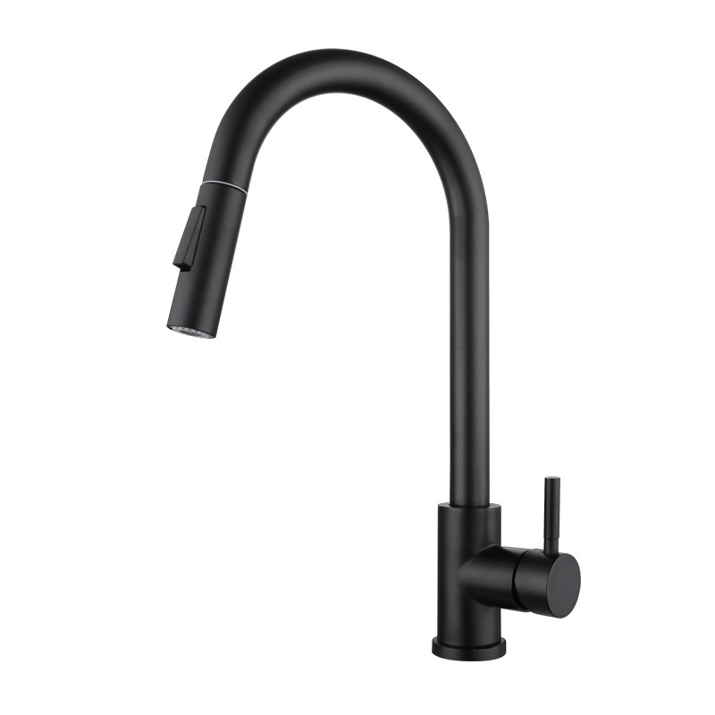 304 stainless steel pull-out faucet, hot and cold sensing kitchen telescopic faucet, gold and black brushed touch faucet Specification drawing