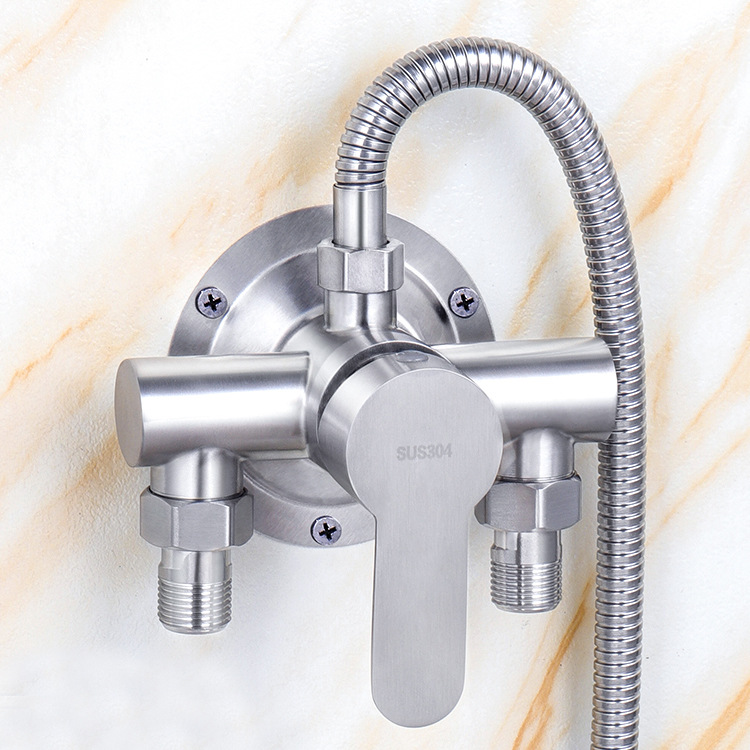 304 stainless steel hot and cold water mixing valve, exposed shower faucet, water heater switch, mixing valve, bathroom bathing details Picture