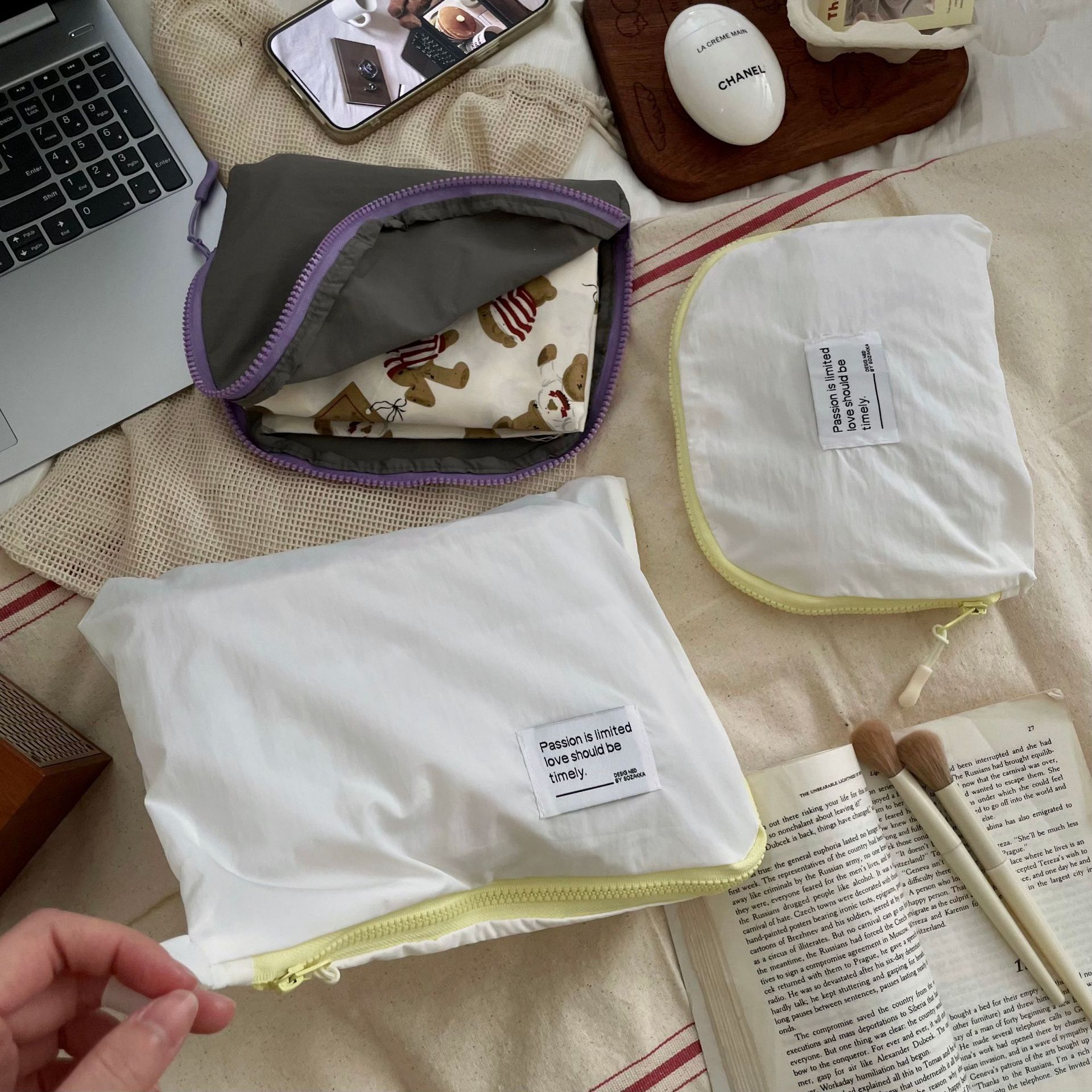 Three-piece travel bag set, ins simple travel and business trip waterproof clothing storage bag, suitcase compartments bag details Picture