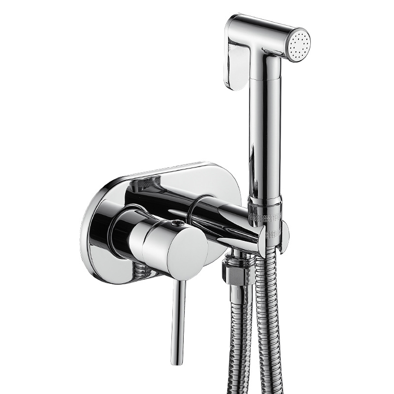 Concealed bathroom sink faucet wall-mounted spray gun shower valve body cold and hot all-copper toilet companion spray gun faucet Specification drawing