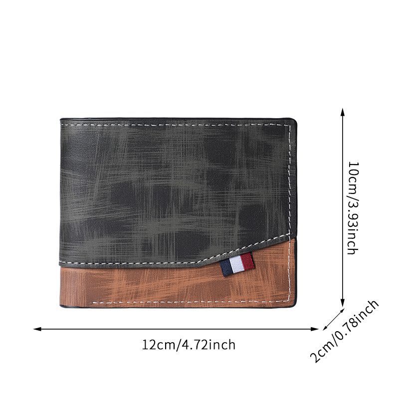 The new men's wallet with spliced hinges is a short and stylish two-in-one frosted multi-slot large-capacity wallet with multiple layers Item Picture