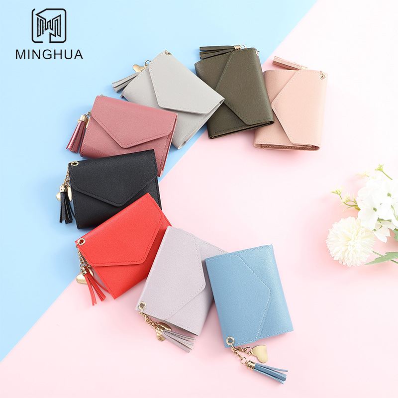 New style wallet for women, short solid-color card case, simple cross-border coin purse source manufacturer for summer 2023 details Picture