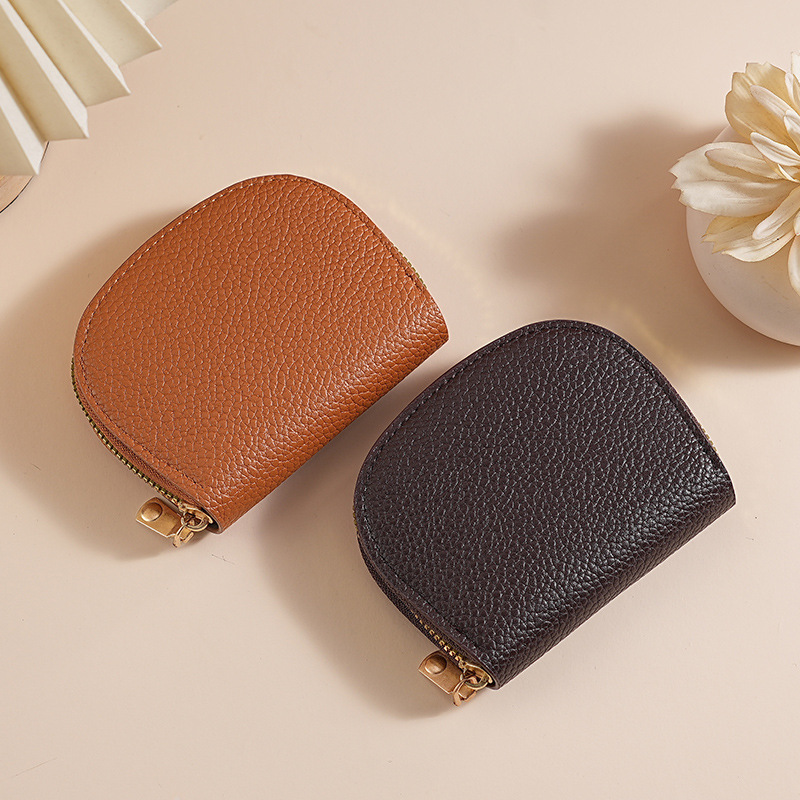 Fashionable and fresh shell semi-circular organ card case for women, multi-slot large-capacity card holder, credit card storage bag for delivery details Picture