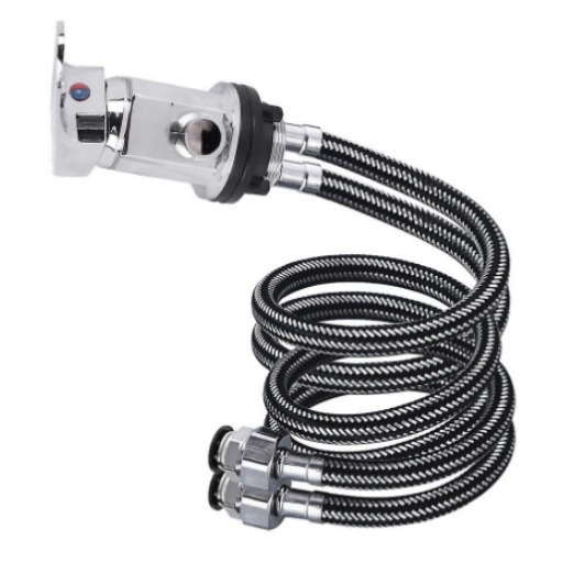 Hair washing bed faucet, RV camping vehicle shower mixer faucet outlet 1/2, with 1500mm pusher full figure