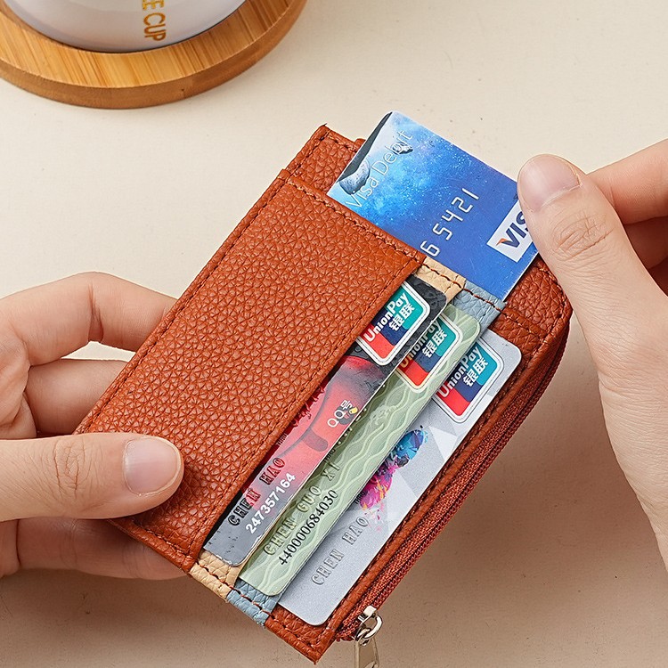 The new color-blocking card case from Ailun is a compact, anti-demagnetization, ultra-thin mini card holder with a simple card case and a coin purse Specification drawing