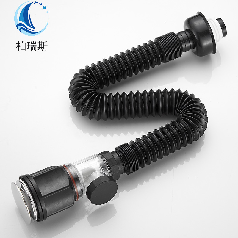 Universal horizontal drain, dual-purpose wall drain xiashui, washbasin, washbasin drain, anti-odor drain pipe details Picture