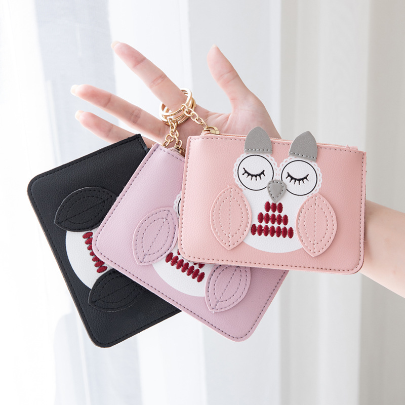 Mini, simple, cute, thin, multi-functional, large-capacity zipper coin case, key small wallet for women full figure