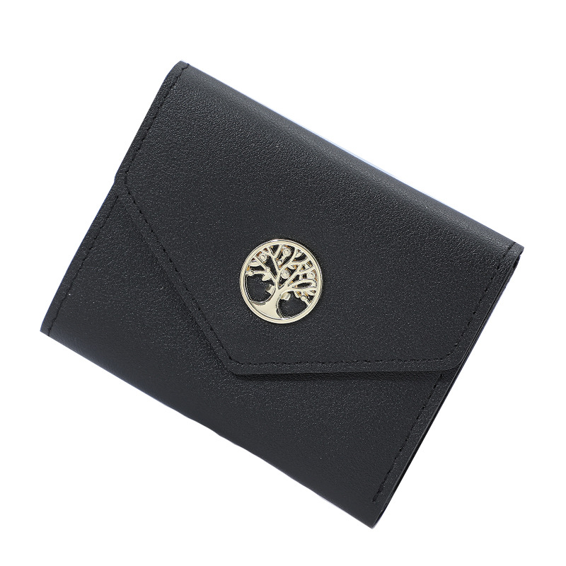 New style wallet, short and fashionable Korean hand-held bag for female junior high school students, solid color, versatile wallet wholesale, creative Item Picture