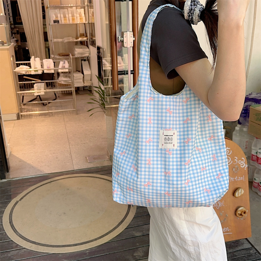 44301 large-capacity simple printed bow canvas bag, single-shoulder bag, open women's shopping bag for shopping, vest bag Specification drawing