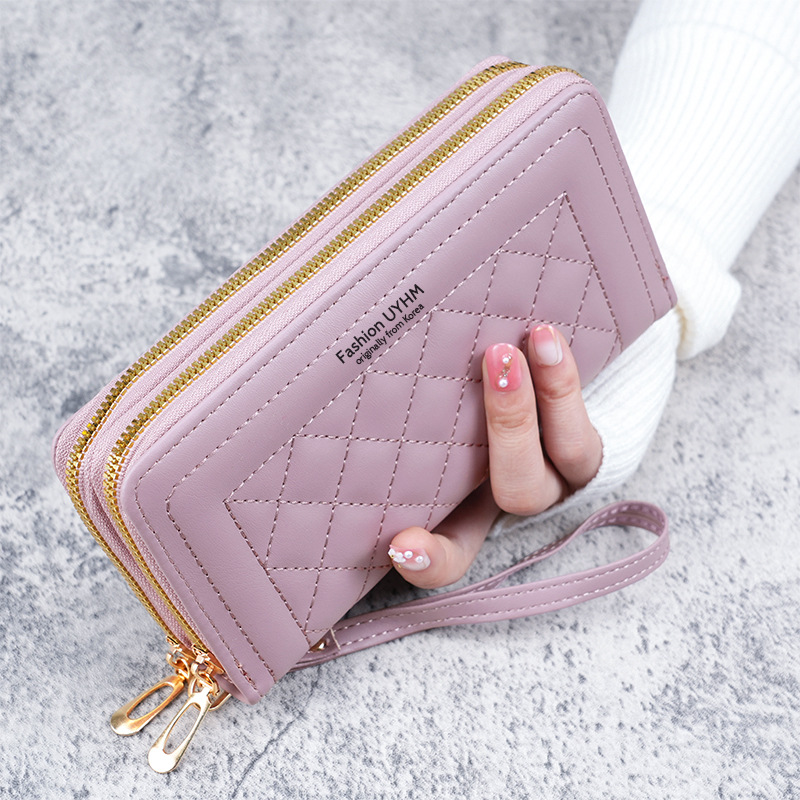 Wallet Women 2023 New Long style Korean-style casual phone bag for ladies, double zipper wallet, large capacity card case Specification drawing