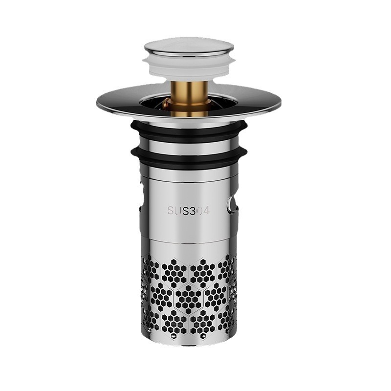 304 stainless steel washbasin spring core drain, press-type washbasin, washbasin leakage plug, anti-odor and anti-clogging Item Picture