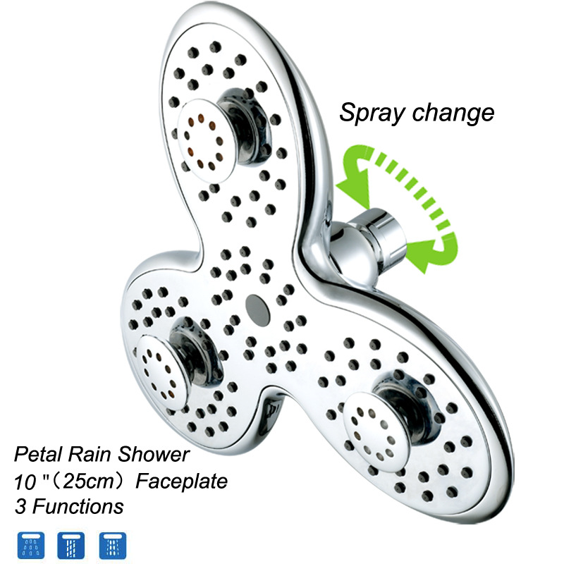 Cross-border pressurized top spray Xiamen flower shower, household bathroom, rain shower, shower head, hot water shower head and nozzle set details Picture