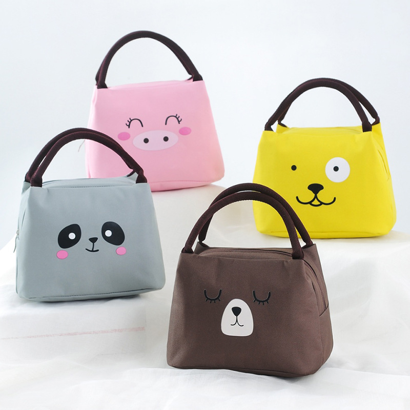 Cute pet series student and office worker hand-held lunch box bags, Oxford cloth picnic bags, children's lunch bags, bento bags wholesale full figure
