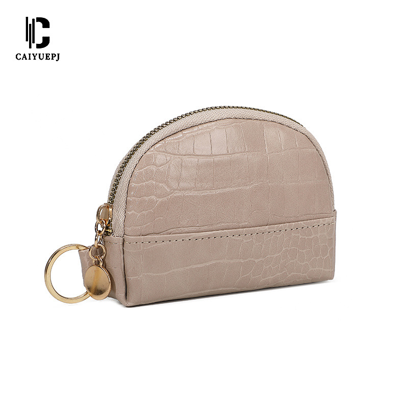 Cross-border crocodile-patterned cosmetic bag, storage bag, ladies' semi-round coin purse, red envelope, fashionable wallet, key case Item Picture