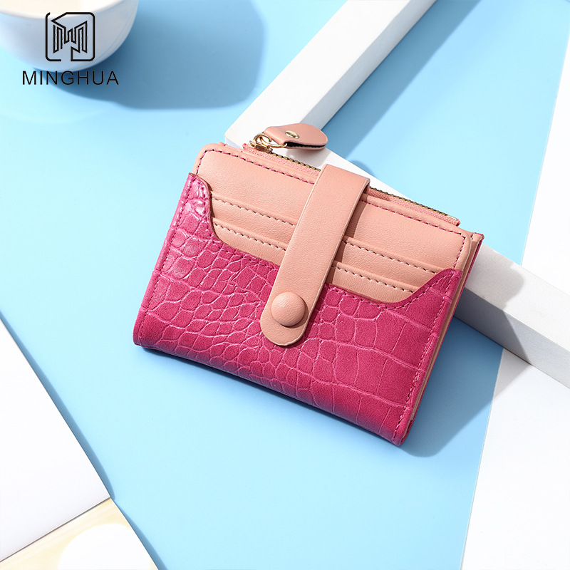New women's wallet, short and simple card case, Spring Wallet, cross-border foreign trade zipper coin purse wholesale full figure
