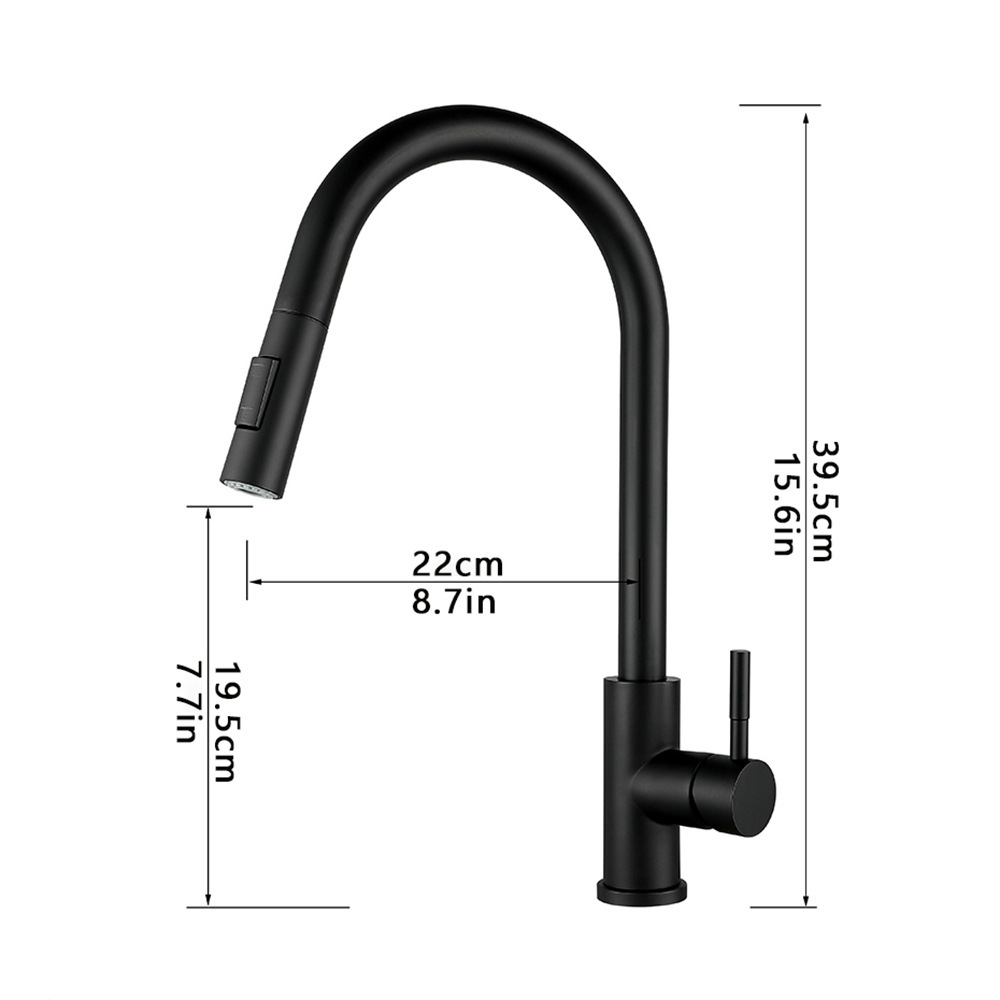 Cross-border foreign trade kitchen faucet, hot and cold telescopic sink faucet, 304 stainless steel pull-out sink faucet Application Scenario