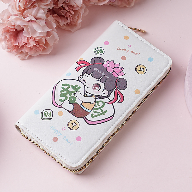 Cross-border wallet, long and cute cartoon wallet for women, large-capacity wallet, women's wallet, mobile phone bag, loose change wallet Specification drawing