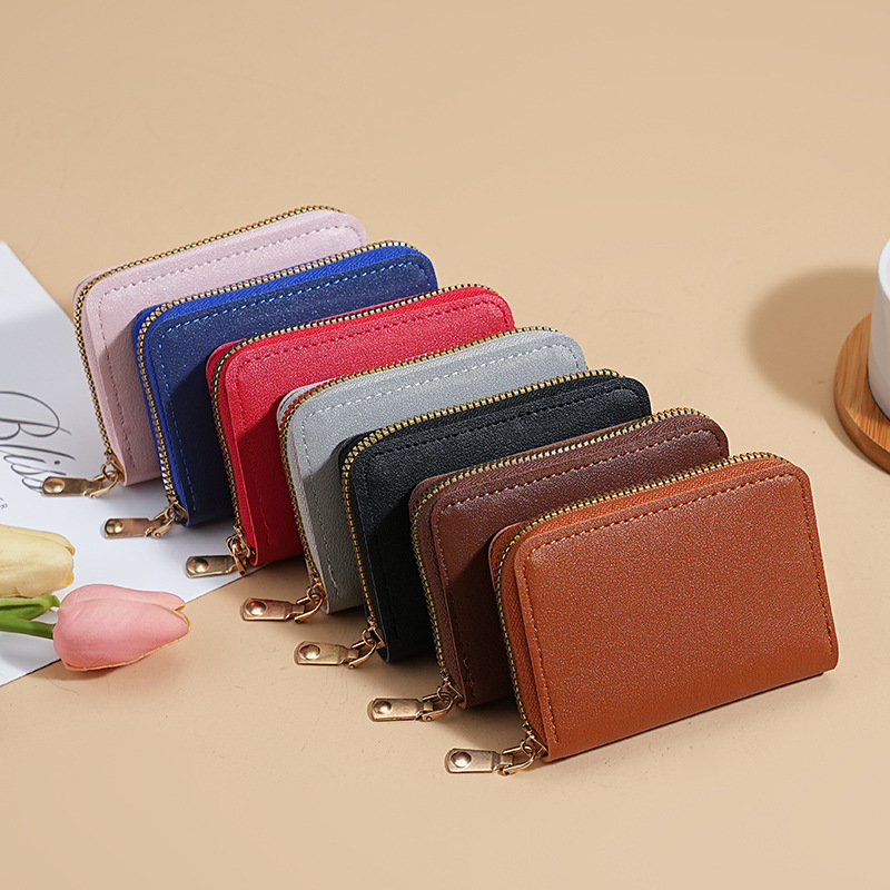 Solid-color organ card case, small and exquisite for women, multi-slot large-capacity for men, Douyin welfare card case, cross-border card case full figure