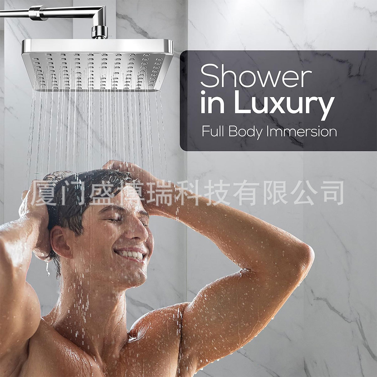Amazon 6-inch square pressurized multi-functional shower head, shower head, bathroom showerhead set, shower head Specification drawing
