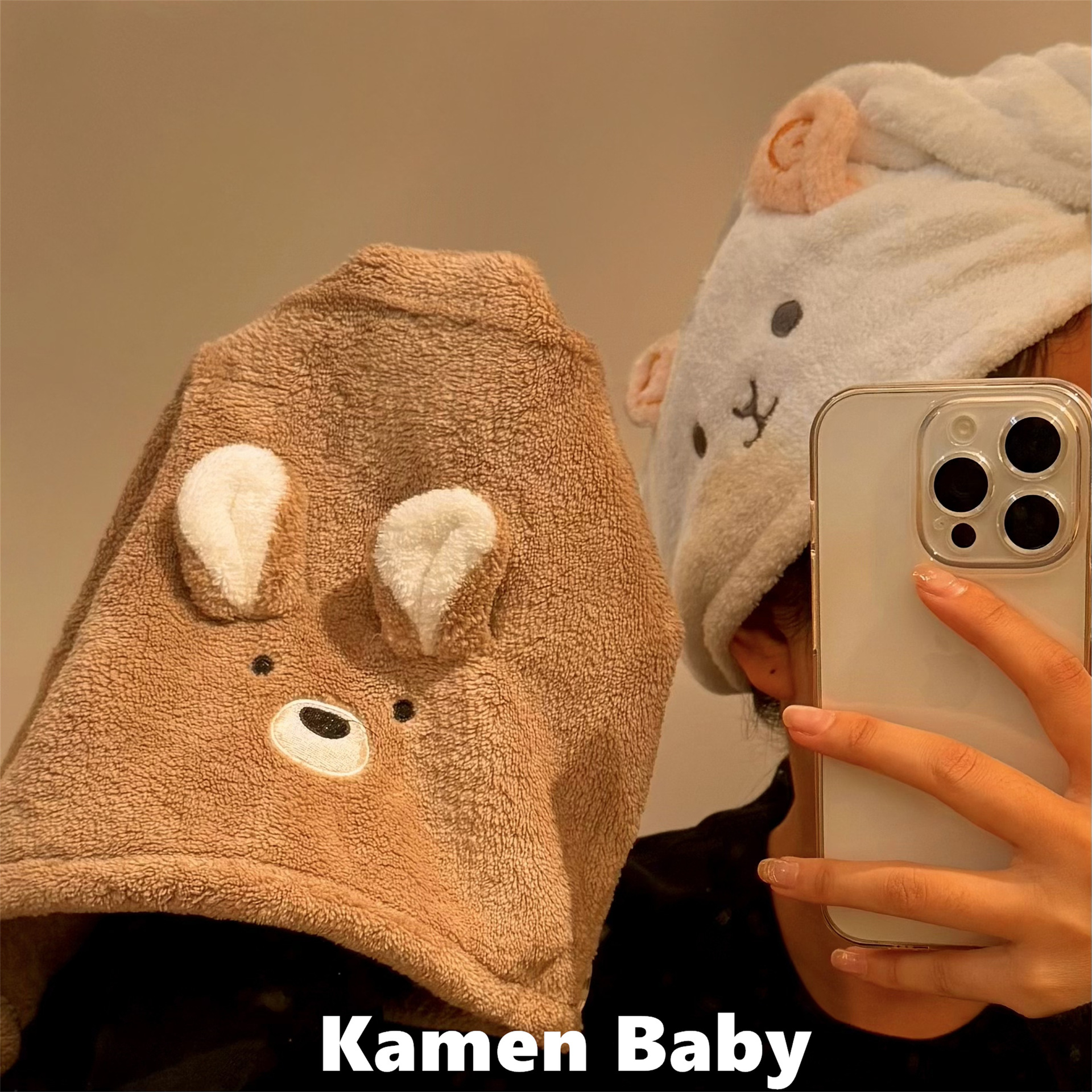 New lamb coral fleece dry hair cap for women, super absorbent and quick-drying hair towel, thickened shower cap for student bathroom details Picture