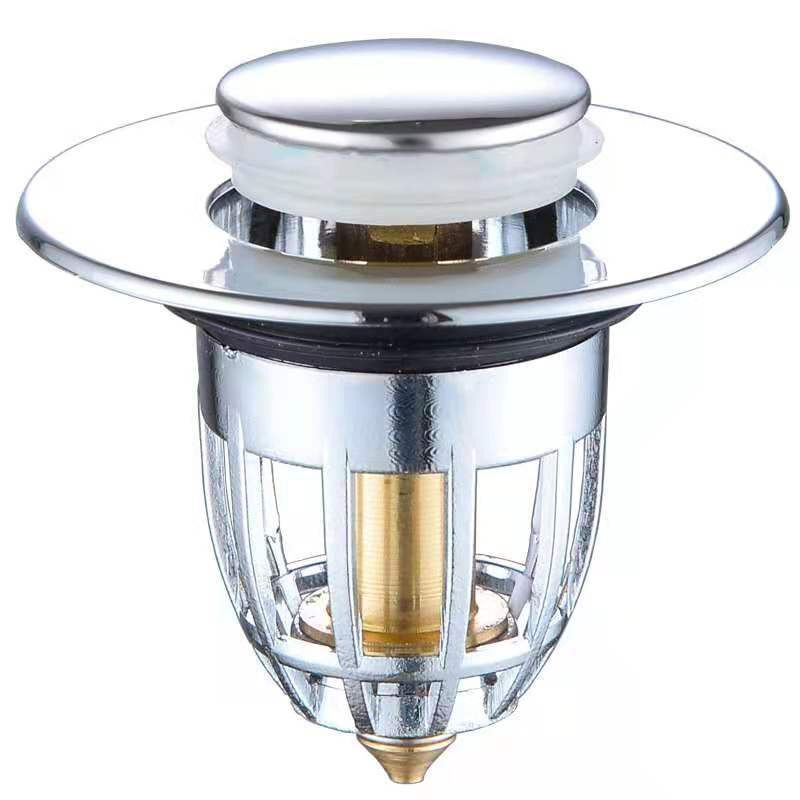 Washbasin drain with bouncing core filter press type electroplated brass core washbasin face sink anti-clogging, anti-odor and leakage plug Application Scenario