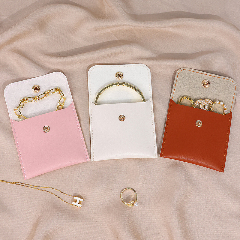 Jewelry bag, leather PU jewelry storage bag, jewelry bag buckle bag, necklace ring, desktop storage bag Specification drawing