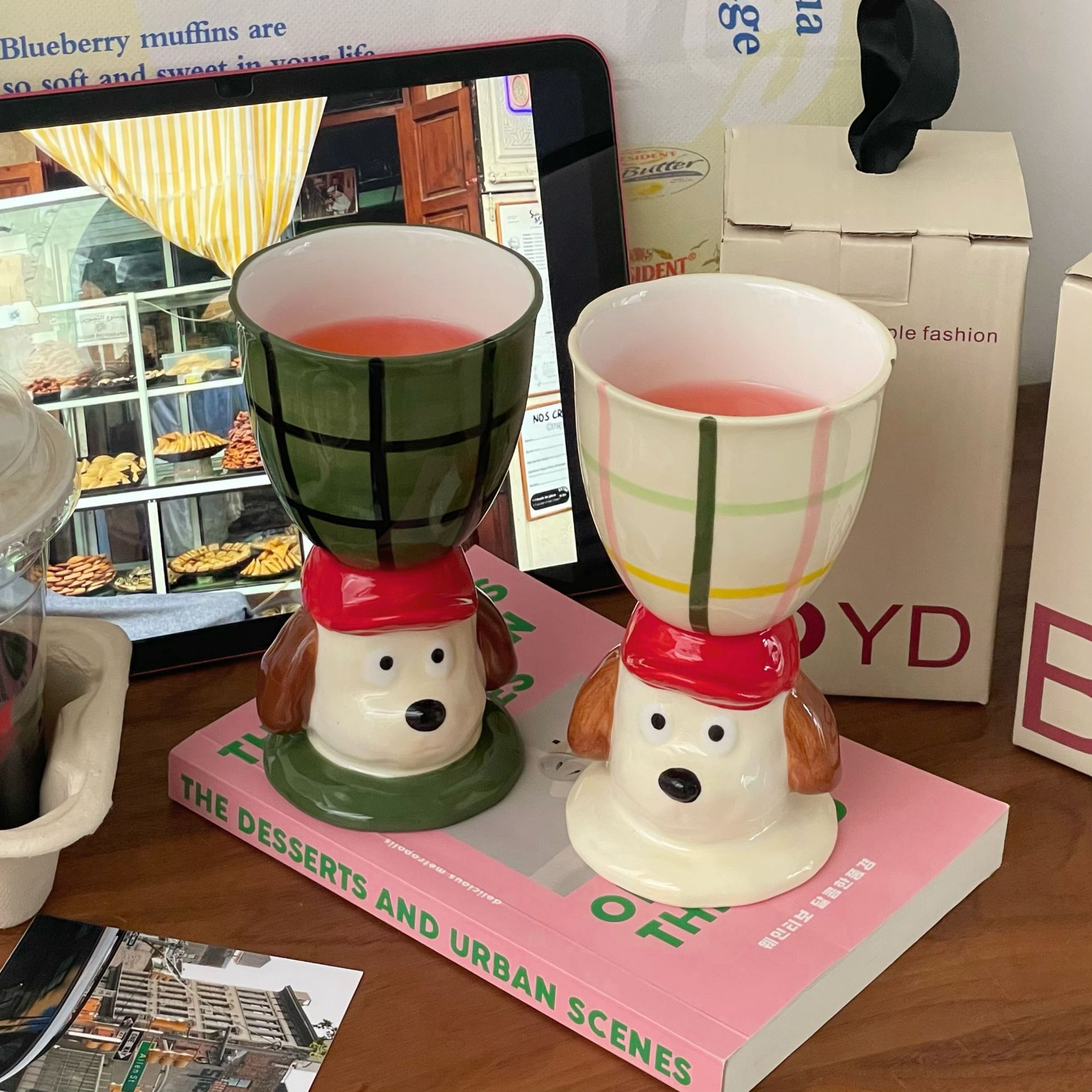Dopamine cute tall glass, birthday gift for friends, ceramic mugs, drinking water couple cups, bridesmaid souvenirs full figure