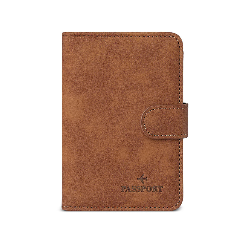 2023 New RFID passport simple buckle short passport bag for men and women, air ticket card holder for overseas travel Item Picture