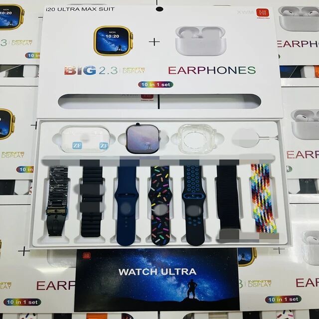 i20 Ultra MaxSUIT Smartwatch Set, 10in1 set, Watch strap, watch case, 5th Generation Headphones Application Scenario