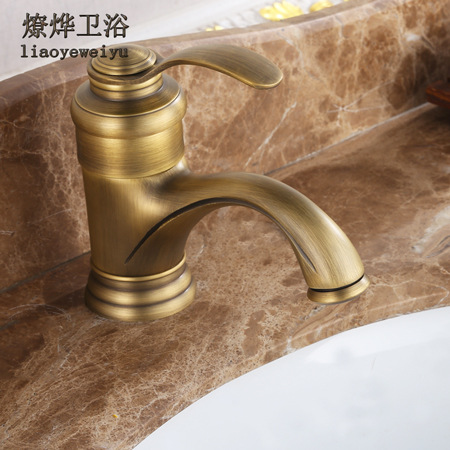 European-style underfloor basin, antique all-copper cold and hot retro washbasin, faucet, countertop basin, washbasin, washbasin, free shipping Specification drawing