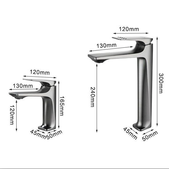 Manufacturer's gun ash faucet, hot and cold washbasin, washbasin, bathroom basin, Hengjian single hole, exclusively for export Item Picture