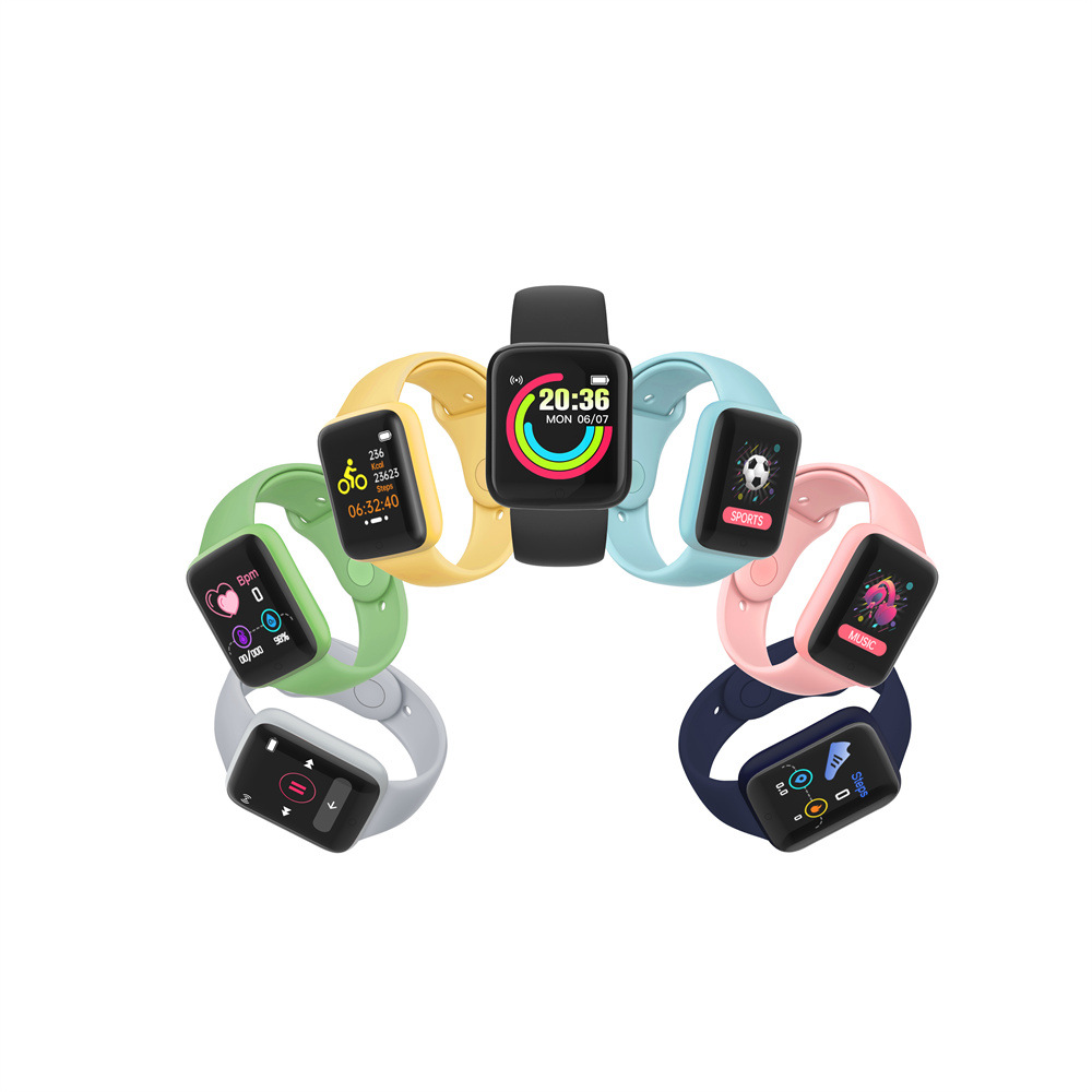 Y68 smartwatch for heart rate, blood oxygen, blood pressure and sleep monitoring. D20 macaron factory direct sales, instant delivery Item Picture