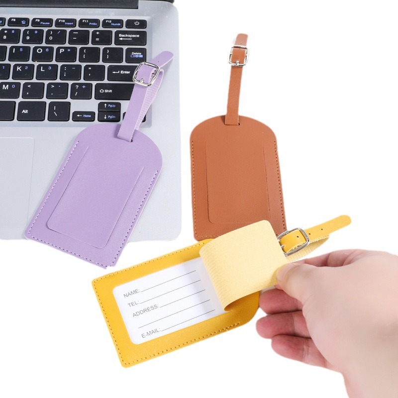 New best-selling multi-color aircraft boarding passes, information signboards, luggage boarding passes, PU soft leather luggage tags, suitcases Item Picture