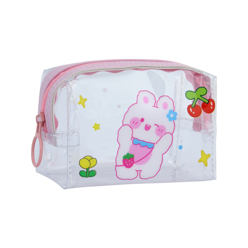 Transparent coin purse, portable digital storage bag, pvc waterproof earphone case, data charging cable bag, mini mouth red envelope Item Picture