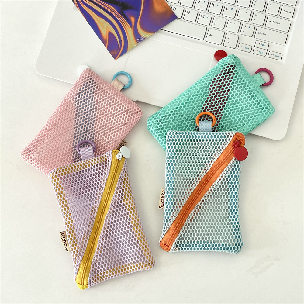 53271 Mesh hollowed-out coin case, lipstick storage bag, small accessory storage, transparent student portable coin purse Specification drawing