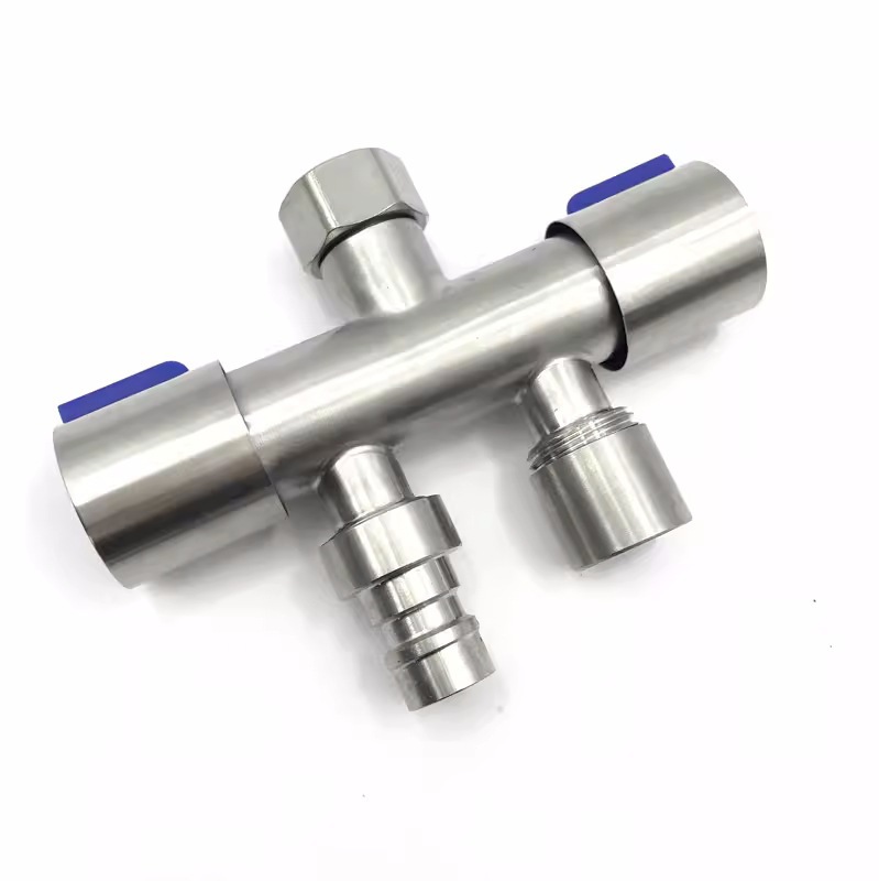Faucet diverter, one-split two-adapter, double-head one-inlet and two-outlet water divider, washing machine three-way water divider Application Scenario