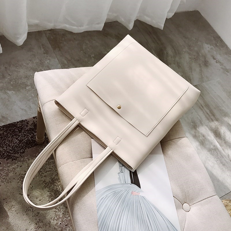 Factory direct sales of women's bags 2022 Spring New Korean style fashionable women's hand-held trendy single-shoulder bag PU large bag details Picture
