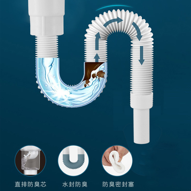 Washbasin drain pipe, washbasin drainage, washbasin basin, washbasin, sink three-way pipe drainage manufacturer wholesale, anti-overflow Specification drawing
