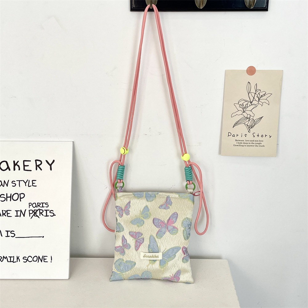 5431 Spring/Summer New color butterfly phone bag, miscellaneous storage, single-shoulder crossbody bag, sweet and adjustable small bag Specification drawing