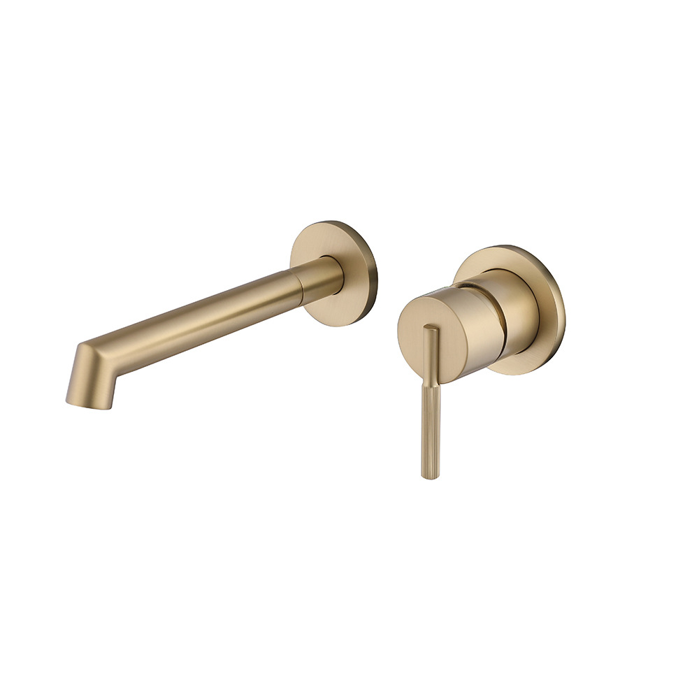 Australian and American standard light luxury simple concealed wall-mounted all-copper cold and hot separate single-handle washbasin, washbasin and faucet Item Picture