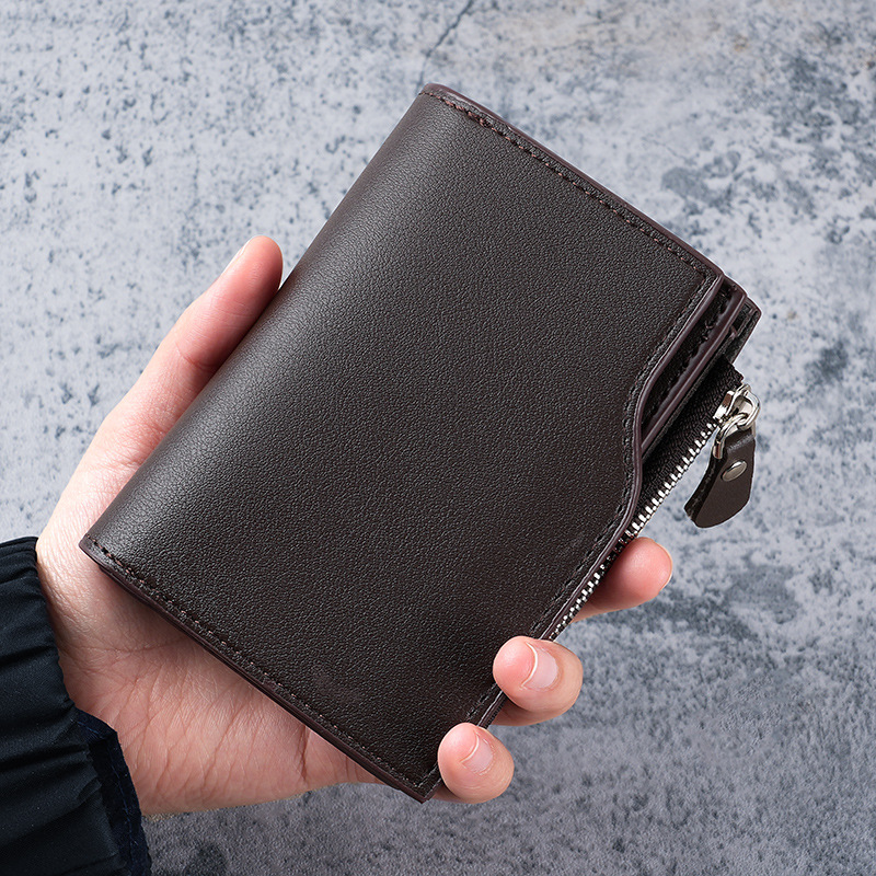 2025 New men's short wallet, multi-functional zipper bag, multi-slot European and American ID bag wholesale manufacturer in stock Specification drawing