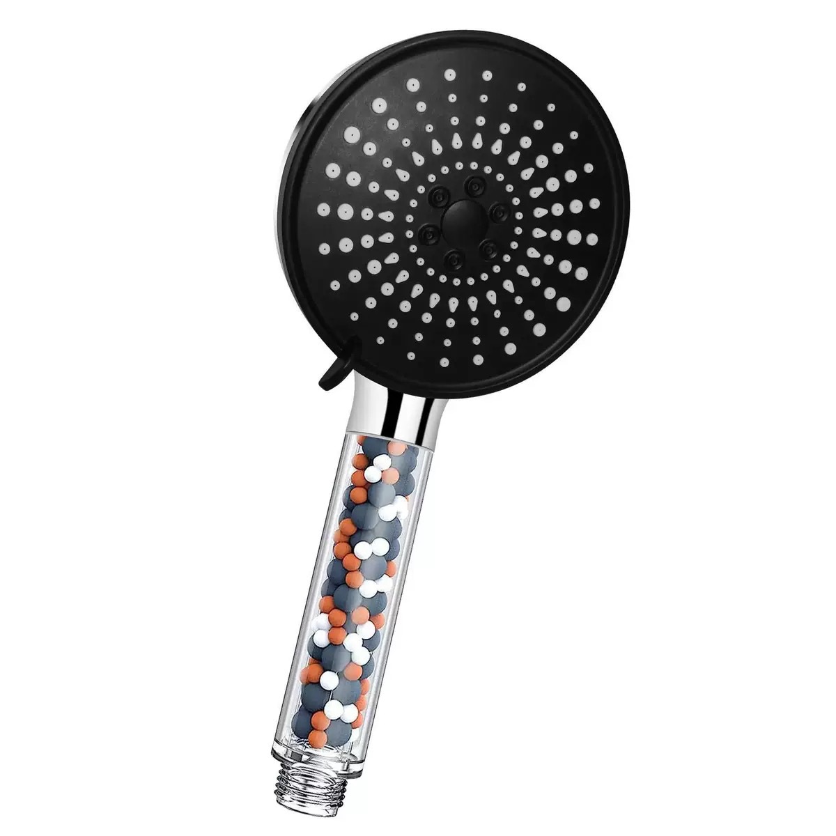 Cross-border five-speed water outlet adjustable filter shower head, high-pressure shower head, negative ion hard water softening shower head Item Picture