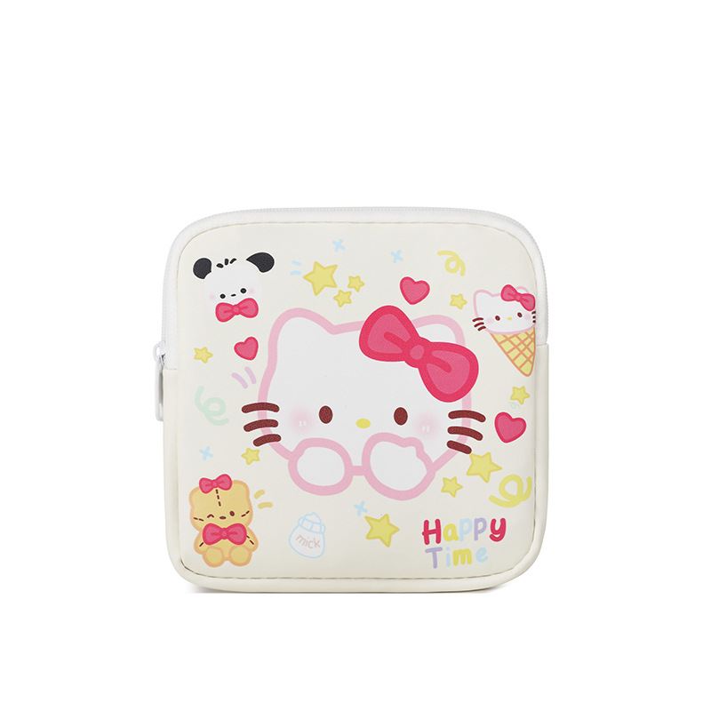 2025 Summer New Cartoon cute cartoon sanitary napkin storage bag, large capacity portable mini bag, menstrual care bag Item Picture