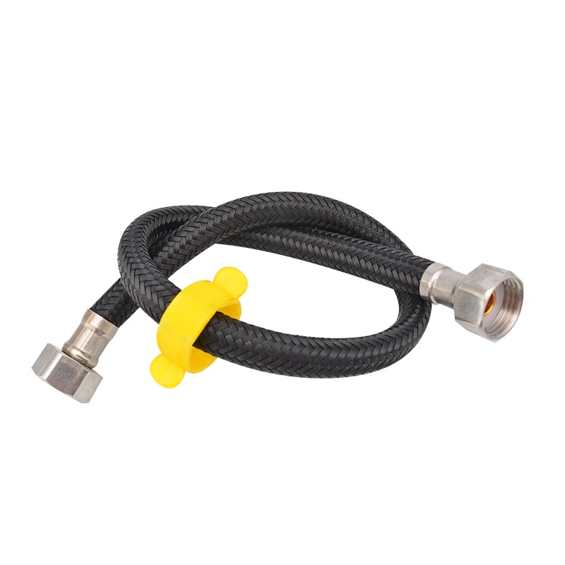 Reference bathroom 304 stainless steel wire braided water inlet hose, 4-inch thickened high-pressure resistant explosion-proof cold and hot water inlet and outlet pipe Application Scenario