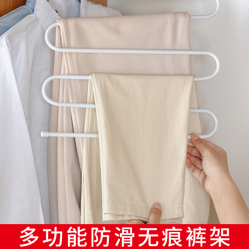 Multi-functional anti-slip pants rack, 5-layer clothes rack, hanging pants, scarves, ties, silk scarves, storage rack, household clothes drying rack details Picture