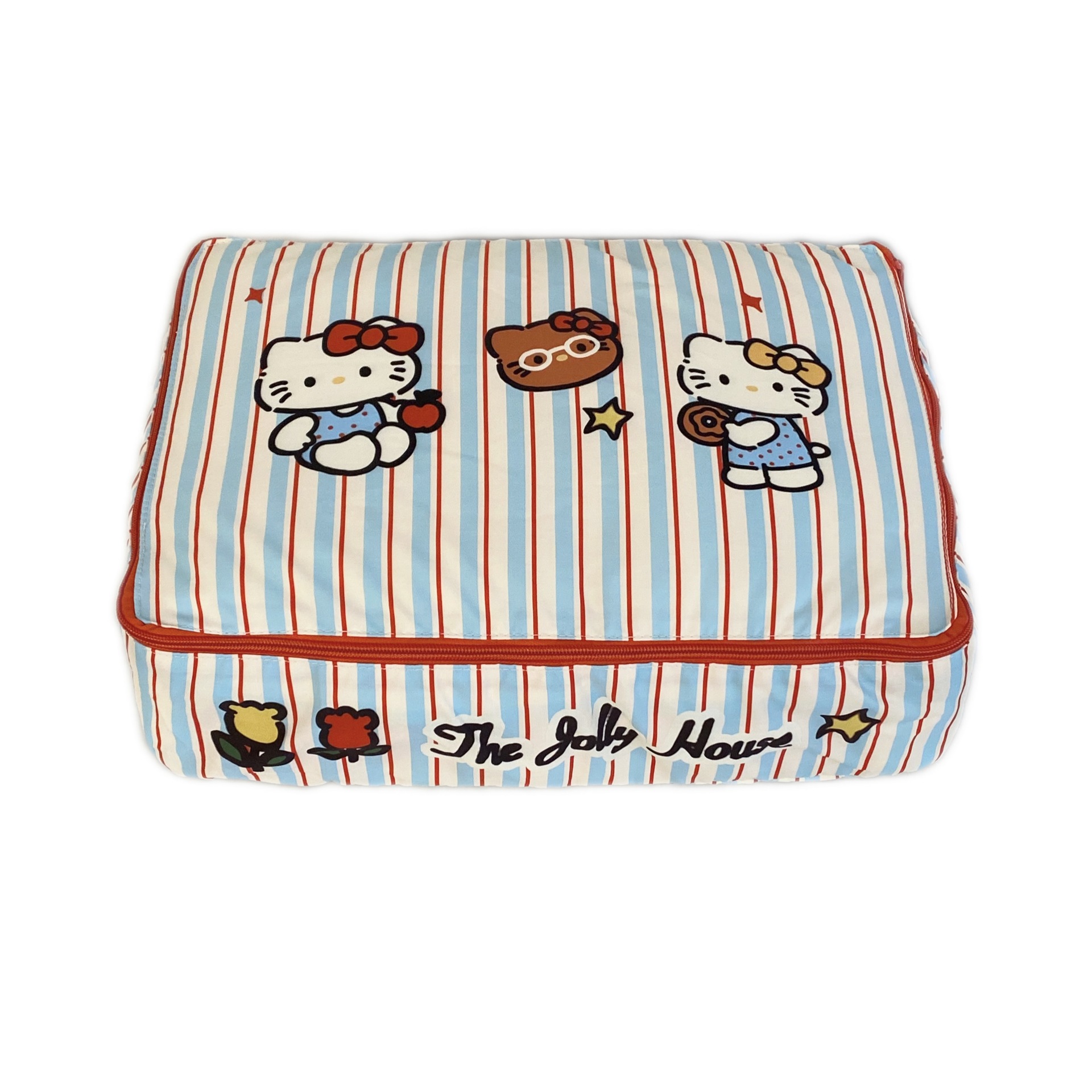 Japanese-style striped cat storage bag, essential storage bag for business trips and travels, toiletry bag, and clothing sorting and organizing bag Item Picture